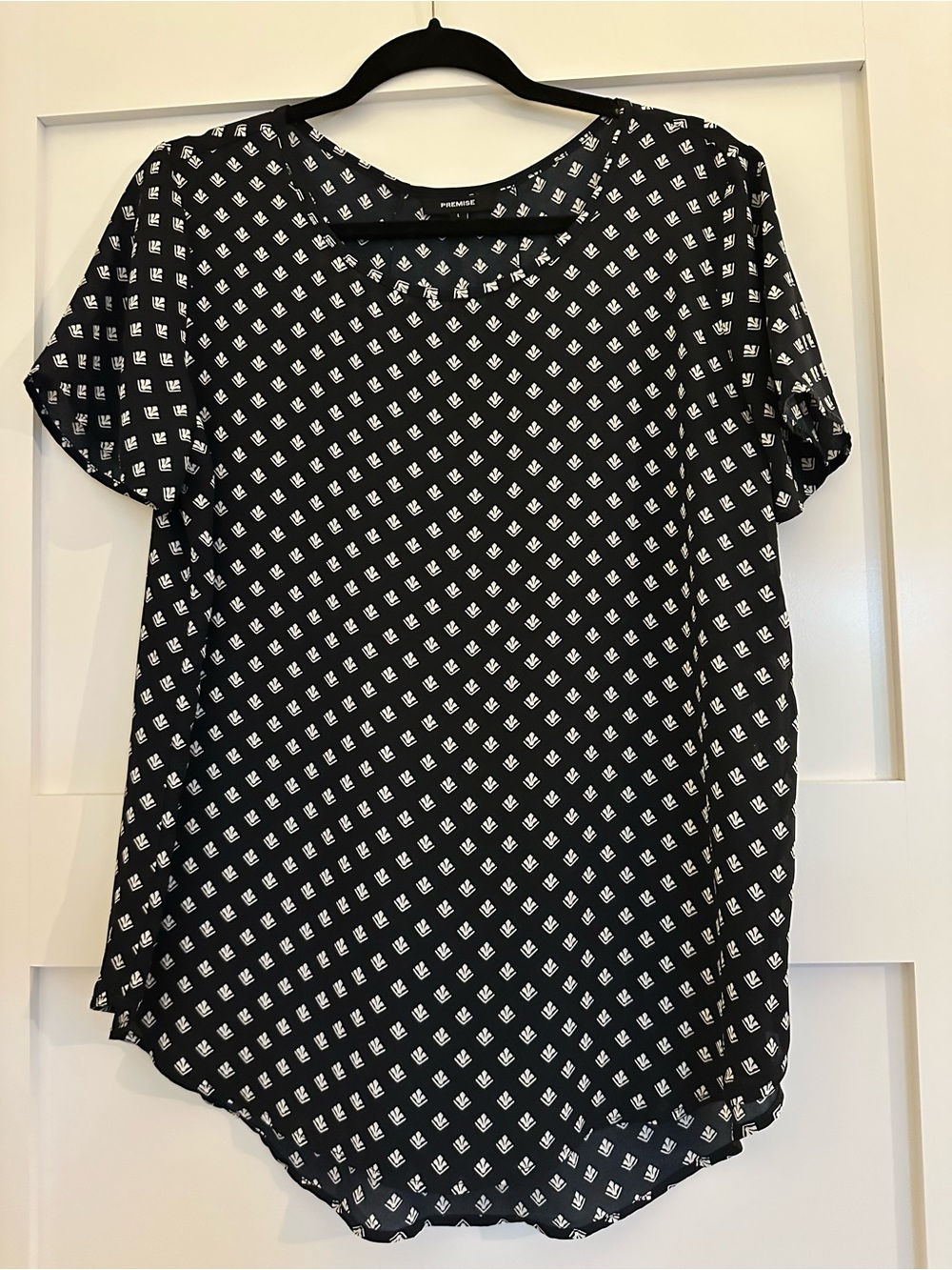 Premise deep navy Short Sleeve Tee with White Diamond Motif